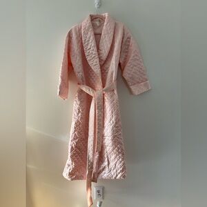 Victoria’s Secret Quilted Pink Cuffed Robe XS Luxury Cozy Vintage-Style